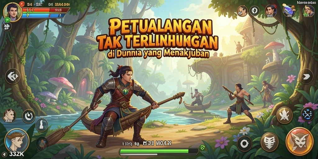 Skrinsut gameplay 33ZK menunjukkan momen petualangan yang mendebarkan.