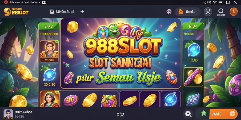 Gambaran gameplay menarik dari 988SLOT dengan tema slot yang beragam.