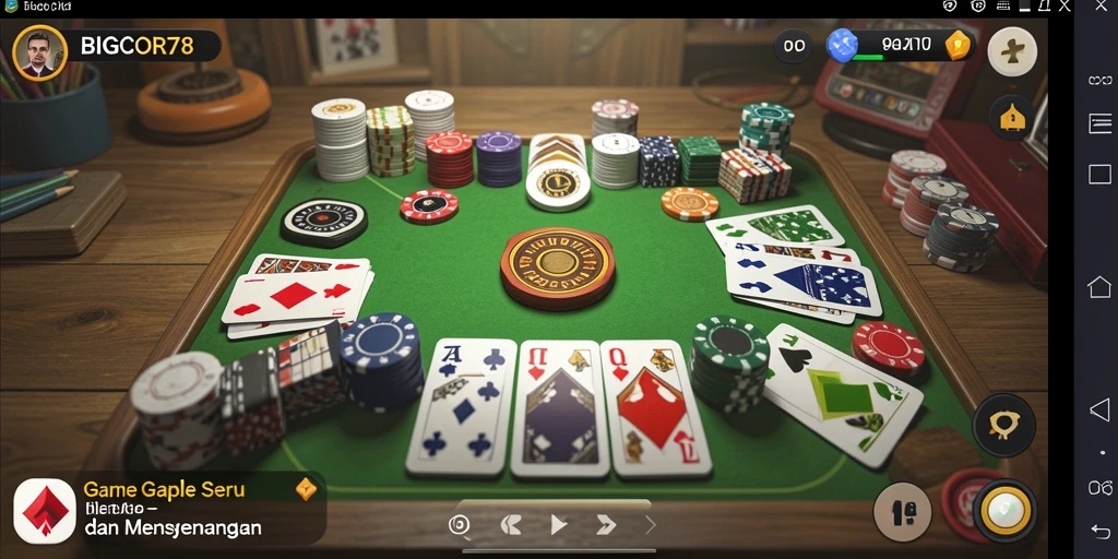 Tampilan gameplay Gaple yang seru dan menarik di BIGCOR78.