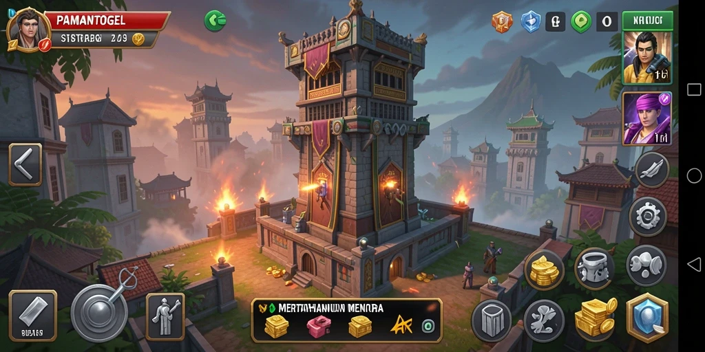 Tampilan gameplay menarik dari <strong>PAMANTOGEL</strong> dalam pertahanan menara.